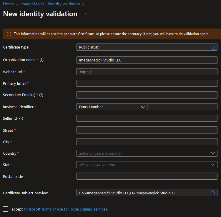 Identity validation