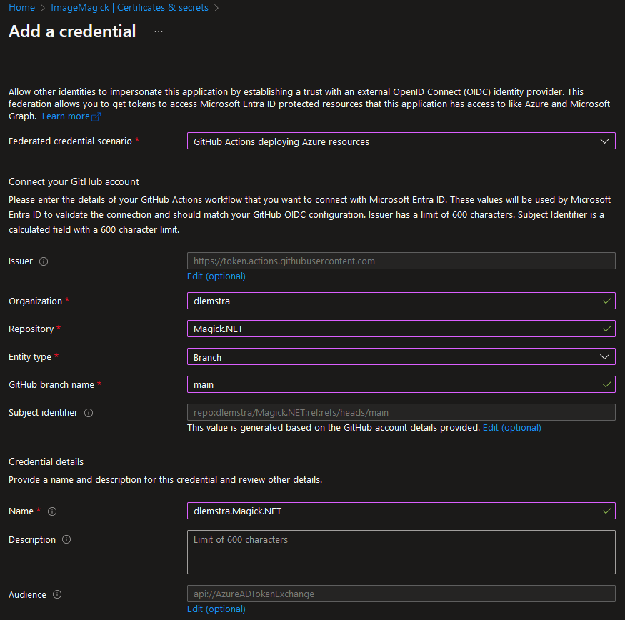 Federated credential